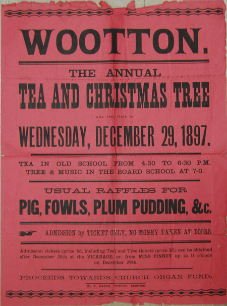 Christmas Raffle prizes at Wootton 1897